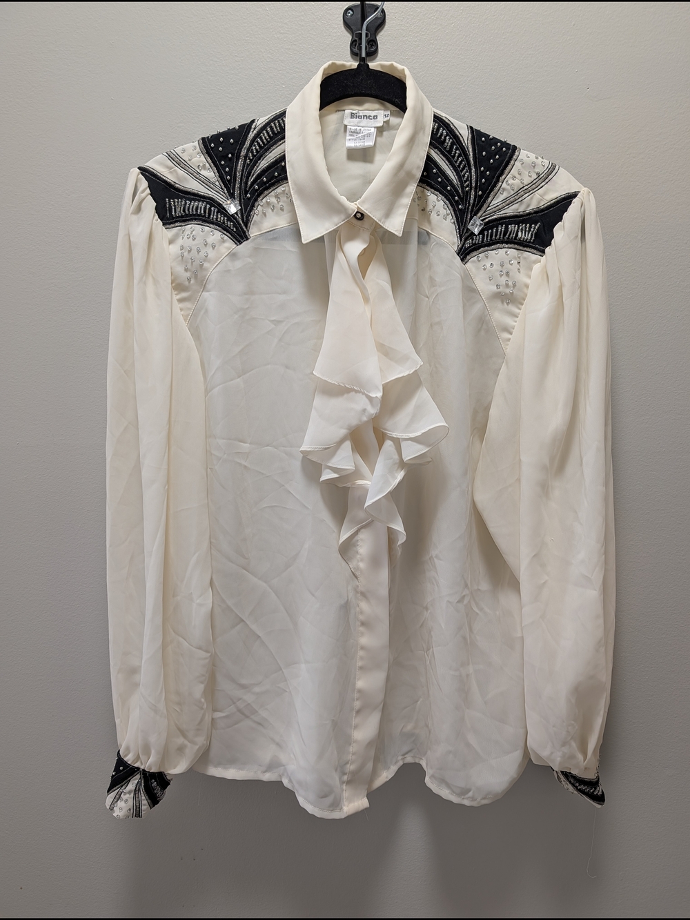 Vtg Bianca Embellished Blouse